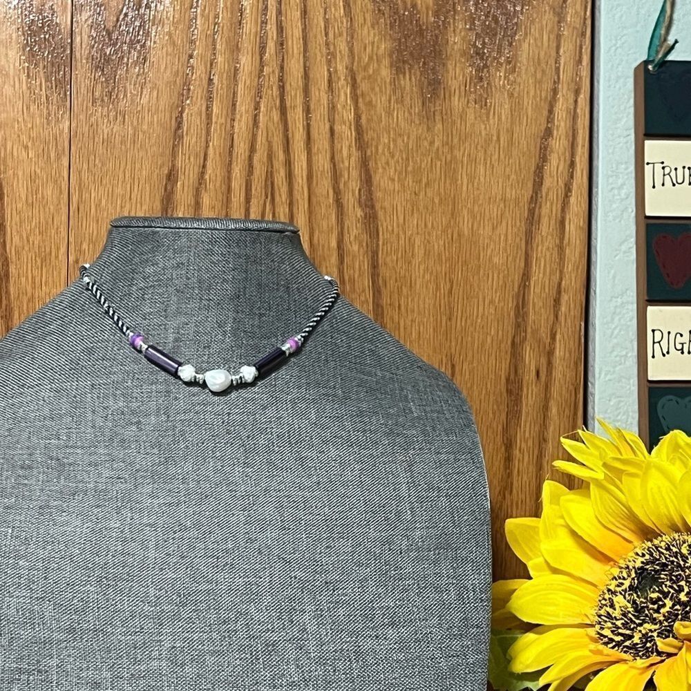 Brand new Kendra Scott Elegant Purple and Silver Beaded Necklace #KSNK
